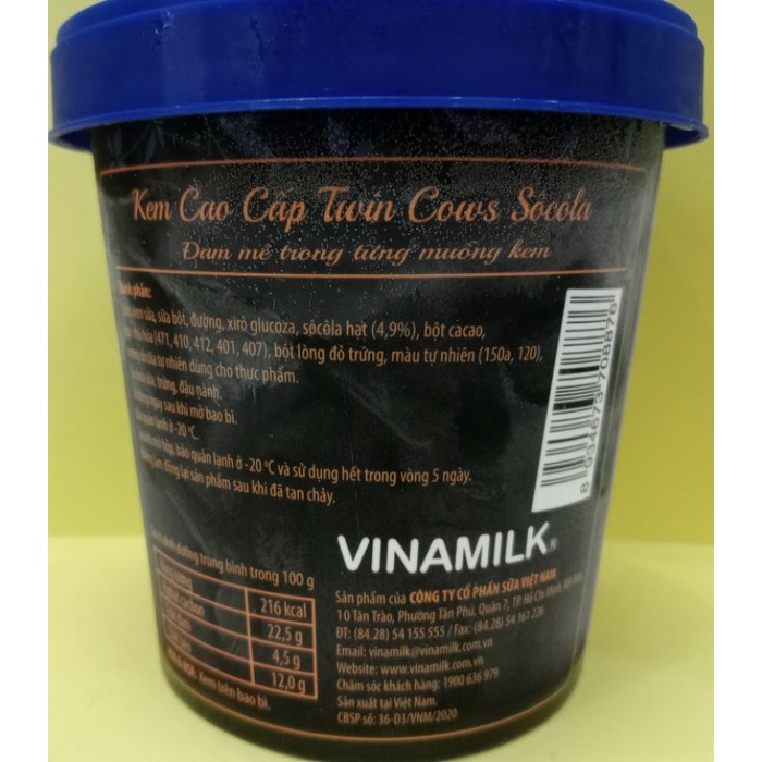 [Hỏa Tốc] Kem Vinamilk Twin Cows 450ml Cao Cấp 4 vị Vị