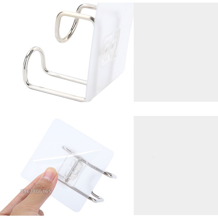 Móc Inox Dán Tường Treo Chậu Nhà Tắm, Treo Đồ Nhà Bếp Hình Chữ L