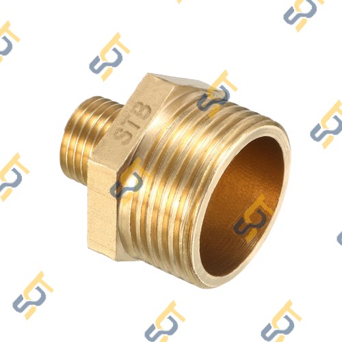 Kép thu - Hai ren ngoài  (Brass pipe fitting reducing-hexagon nipple) - Bằng đồng