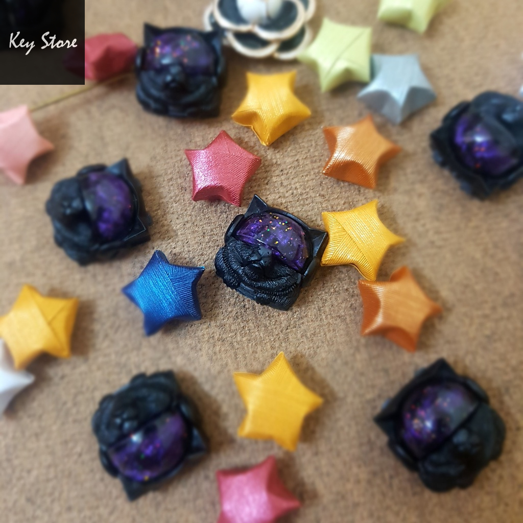 Nút bàn phím cơ artisan keycap sirius màu đen