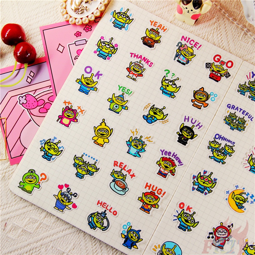 ★★★ Câu chuyện Toy Story. Miếng Dán Trang Trí Nhật Ký Hình Người Ngoài Hành Tinh Q-1 ★★★ Set 40 Sticker Dán Trang Trí Album Thời Trang