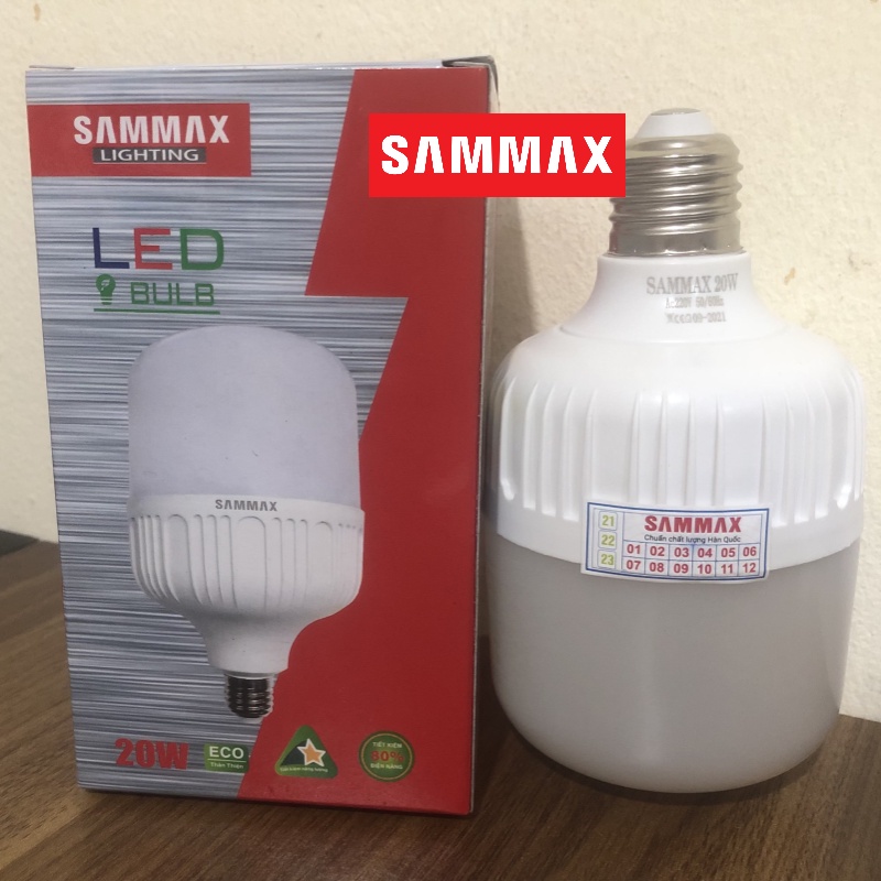 Bóng đèn led trụ tròn Sammax công suất 6W, 12W, 15W, 20W, 30W, 40W, 65W không chói mắt, tiết kiệm 80% điện năng