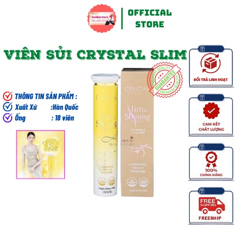 Viên Sủi Crystal Slim Shining Tablet Hàn Quốc, Hỗ Trợ Giảm Cân, Trắng Da [ Chính - Hãng ]