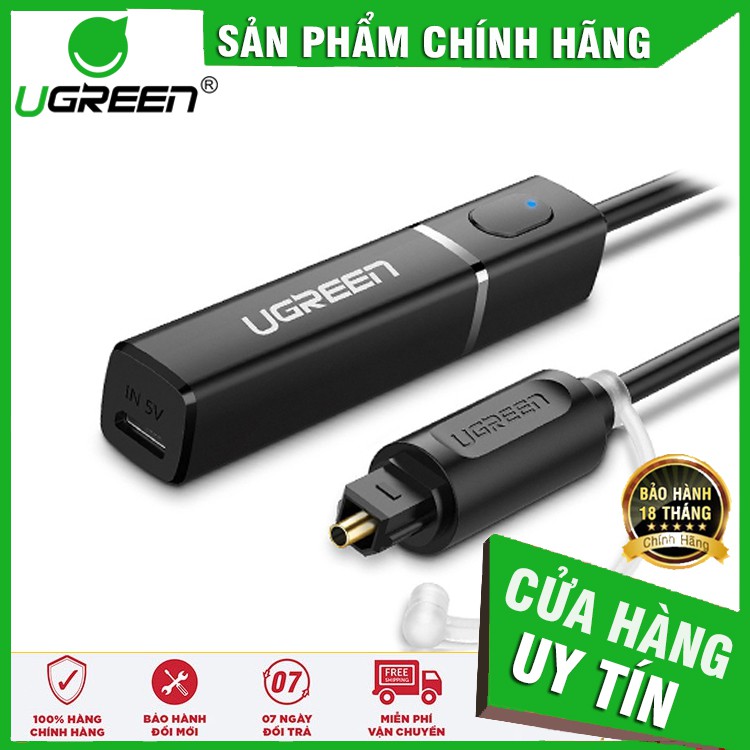 Ugreen 50213 - Phát Bluetooth 4.2 cổng quang, Optical cho tivi, máy tính ✔Hàng Chính Hãng✔