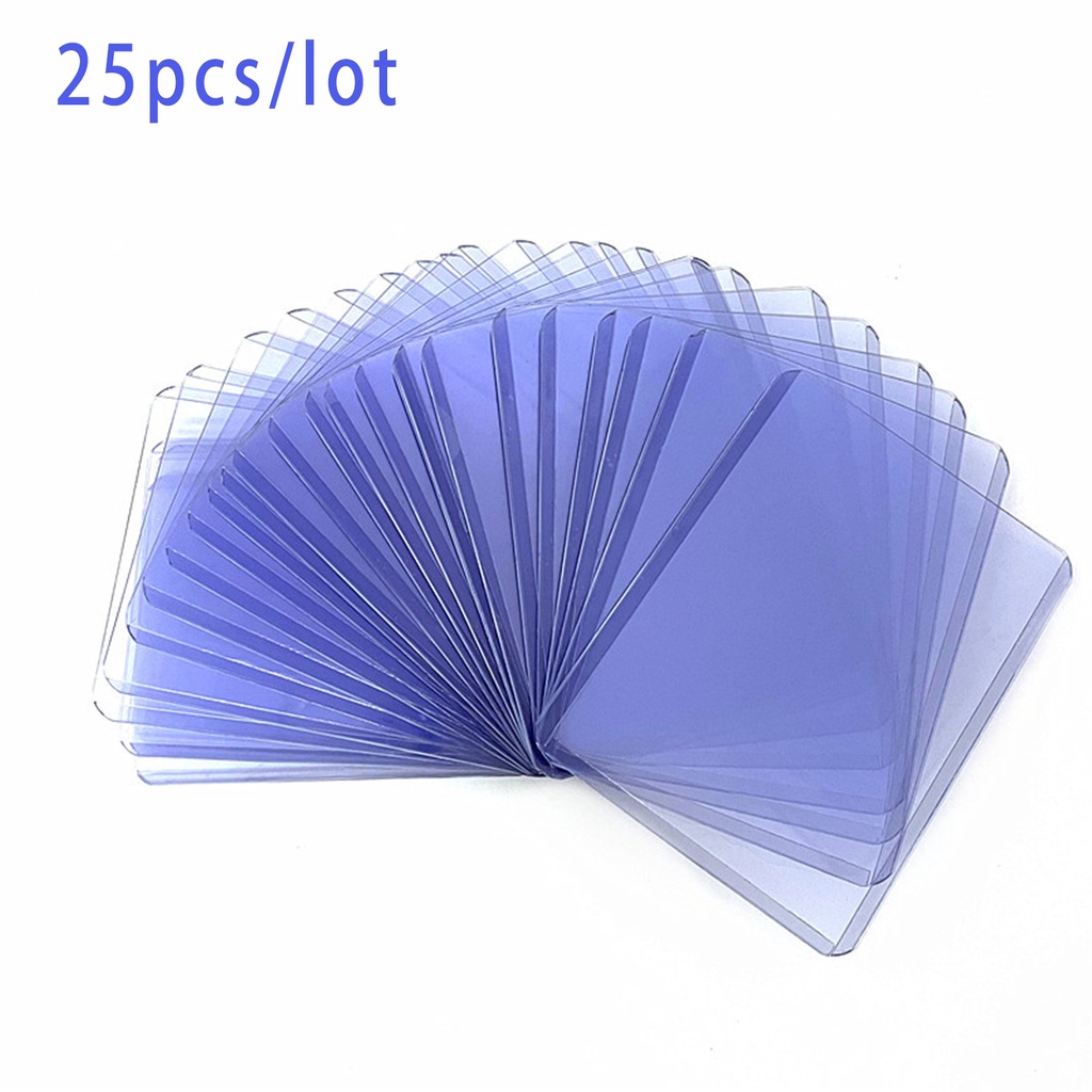 CLEVER 25 Pieces Rigid Plastic Card Sleeves Collectible Protective Sleeves Holder Card Holder Trading Card Clear Sleeves Storage Basketball Sports Cards