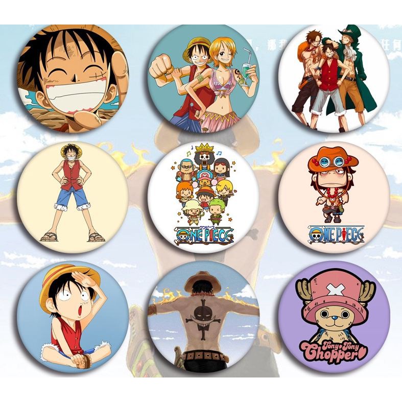 Huy hiệu IN HÌNH One Piece Đảo Hải Tặc anime chibi xinh xắn