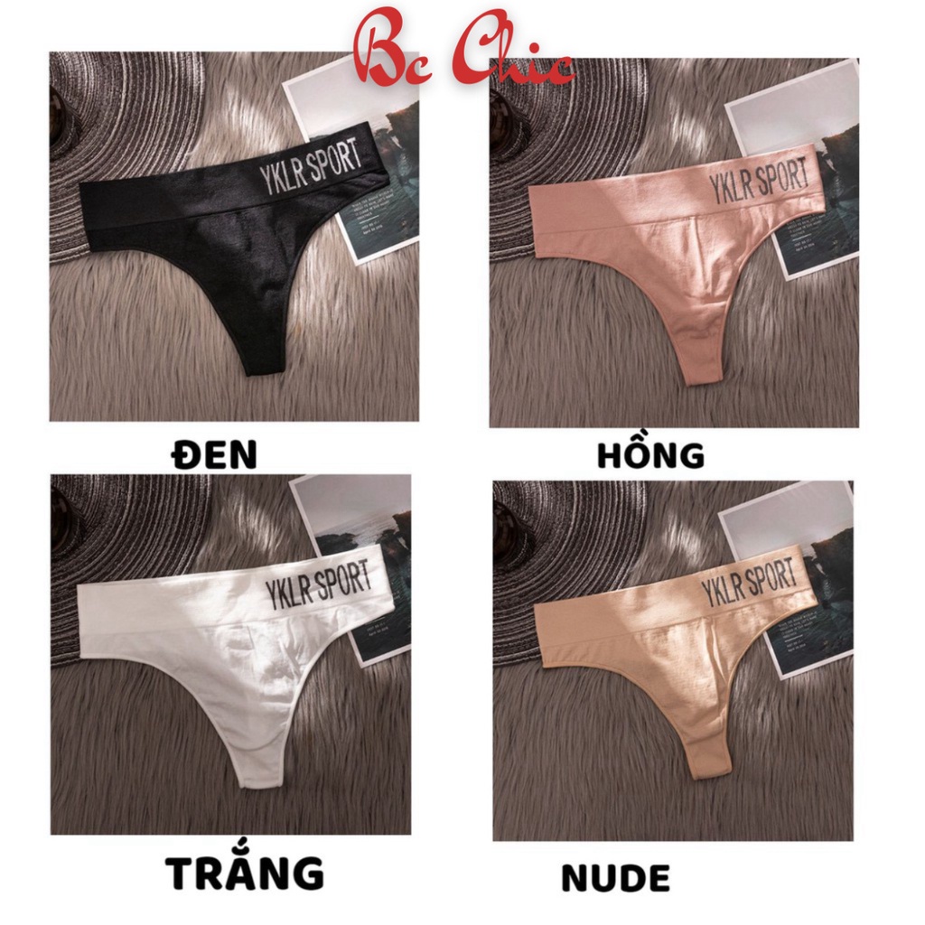 Quần Lót Nữ , Quần Lót Nữ Cotton Sexy Lọt Khe phối viền chữ YKLR SPỎRT cá tính mã Q8845 BC_CHIC LINGERIE