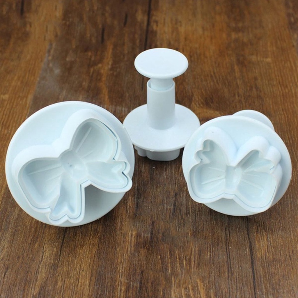 Bộ khuôn nhấn tạo hình bánh quy hình nơ thắt nút DIY nhiều màu sắc