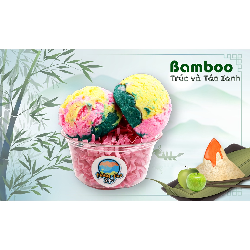 Viên kem tạo bọt bồn tắm bồng bềnh hương Trúc và Táo Xanh nhiều bọt mềm da, bubble scoop, 80, 160, 240 gram