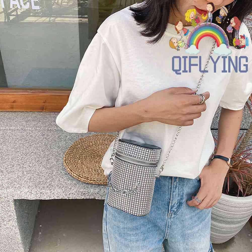 Túi Đeo Vai Đính Đá Pha Lê Thời Trang Dành Cho Nữ