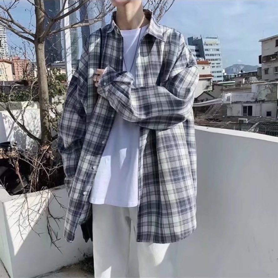 Áo Sơ Mi Nam Nữ Caro Tay Dài áo sơ mi trắng Dáng Rộng áo sơ mi nữ form rộng Thiết Kế Thời Trang áo sơ mi caro nam Theo Phong Cách Hàn Quốc áo sơ mi nữ