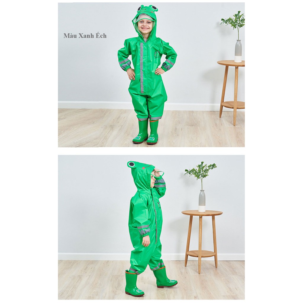 Áo mưa liền quần hình thú ngộ nghĩnh đủ màu cho bé yêu