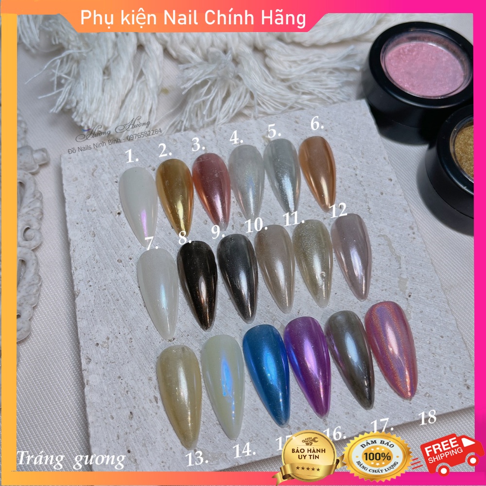 Bột tráng gương trang trí móng làm nail đủ tất các các mã màu