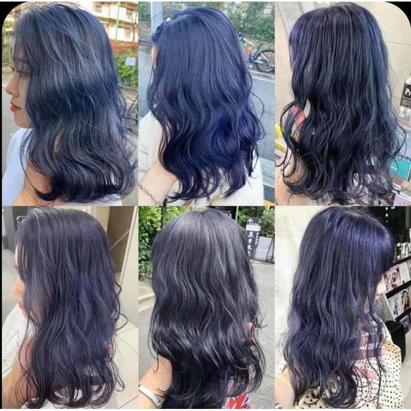 combo nhuộm xanh dương đen khói kèm oxi trợ dưỡng và găng tay | BigBuy360 - bigbuy360.vn