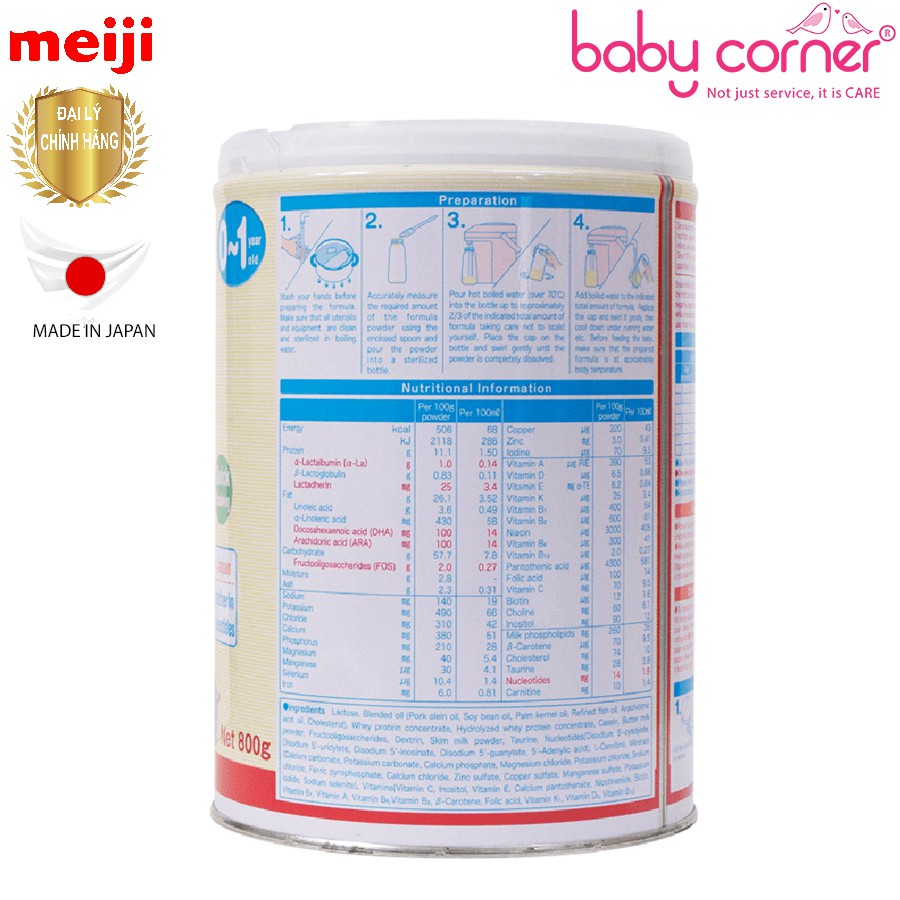 [HSD: T1/2023] SỮA BỘT MEIJI INFANT FORMULA SỐ 1 LON 800G