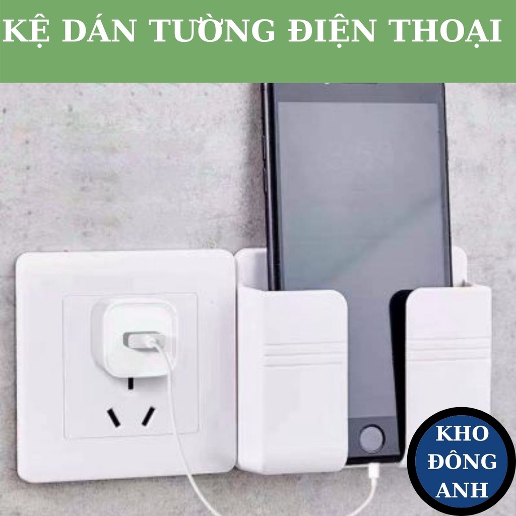 Giá Đỡ Điện Thoại Dán Tường Để Sạc Điện Thoại, Remote Điều Khiển, Ổ Cắm Đa Năng Chất Nhựa Bền Đẹp Kèm Keo 2 Mặt