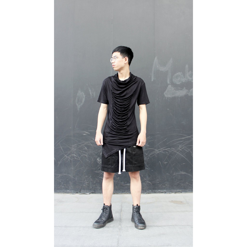 Áo thun Unisex thân nhăn, cổ chảy Lexuza 157