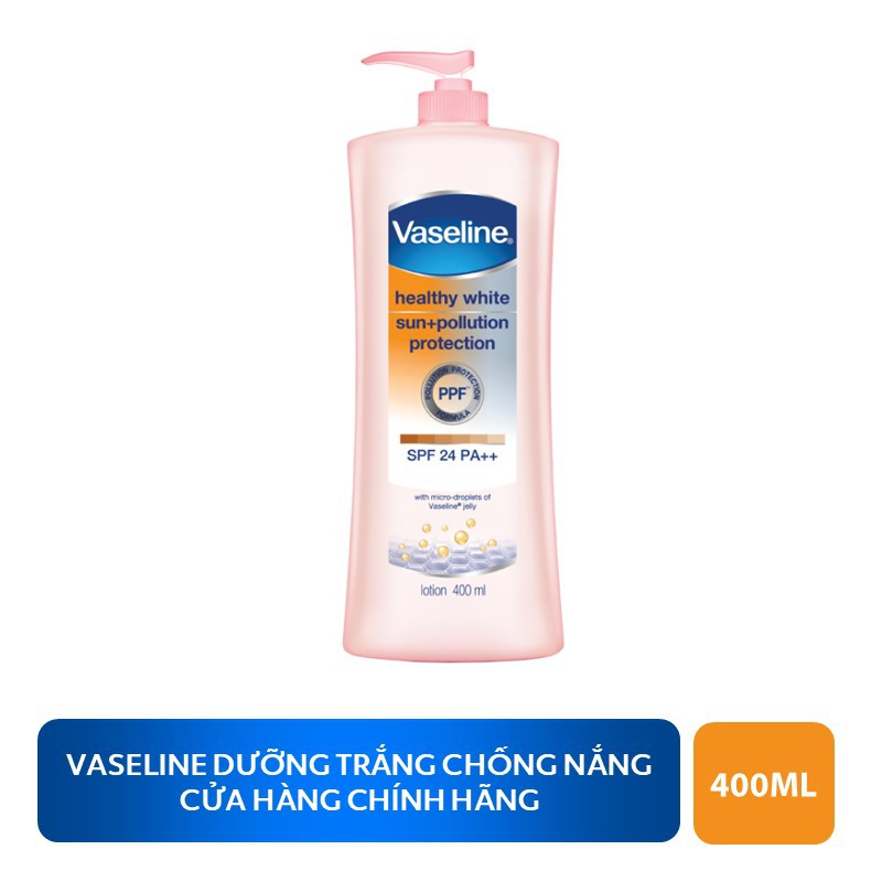 Sữa Dưỡng Thể Vaseline Trắng Da Chống Nắng Và Ô Nhiễm (400ml)