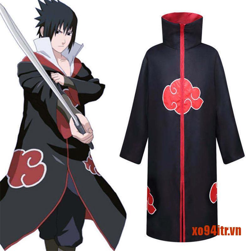 XOITR  Kids Anime Naruto Cosplay Akatsuki Cloak Uchiha Party Costume Accessories S