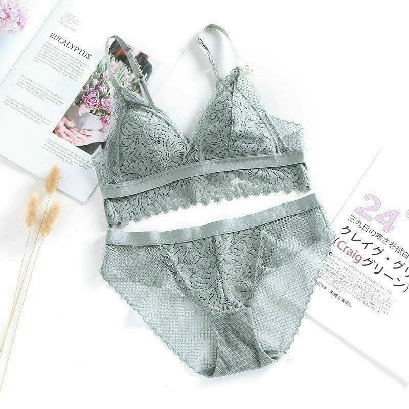 Bộ đồ lót 💓 f̲r̲e̲e̲s̲h̲i̲p̲ 💓 B024 AG ren không gọng mút mỏng siêu phẩm 2021 | BigBuy360 - bigbuy360.vn