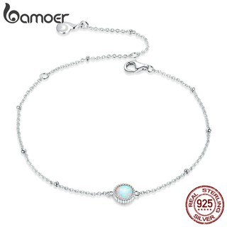 Vòng tay BAMOER BSB054 bạc 925 Bạch kim mặt opal dành cho nữ