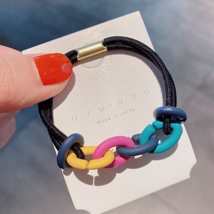 Dây Buộc Tóc Dạng Xích Nhiều Màu Sắc Đơn Giản Đa Năng Phong Cách Nhật Hàn