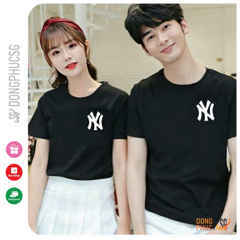 Áo cặp nam nữ dễ thương màu đen cá tính form unisex couple thun cotton mềm mịn cổ tròn tay ngắn AC207 | SG