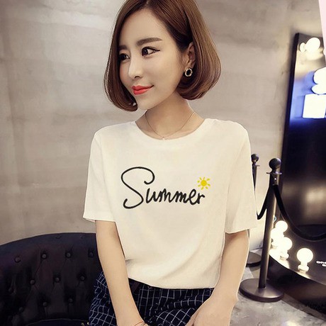 ÁO THUN NỮ NGẮN TAY THỜI TRANG IN LOGO SUMMER PHONG CÁCH HÀN QUỐC 2020 PF7907A | BigBuy360 - bigbuy360.vn