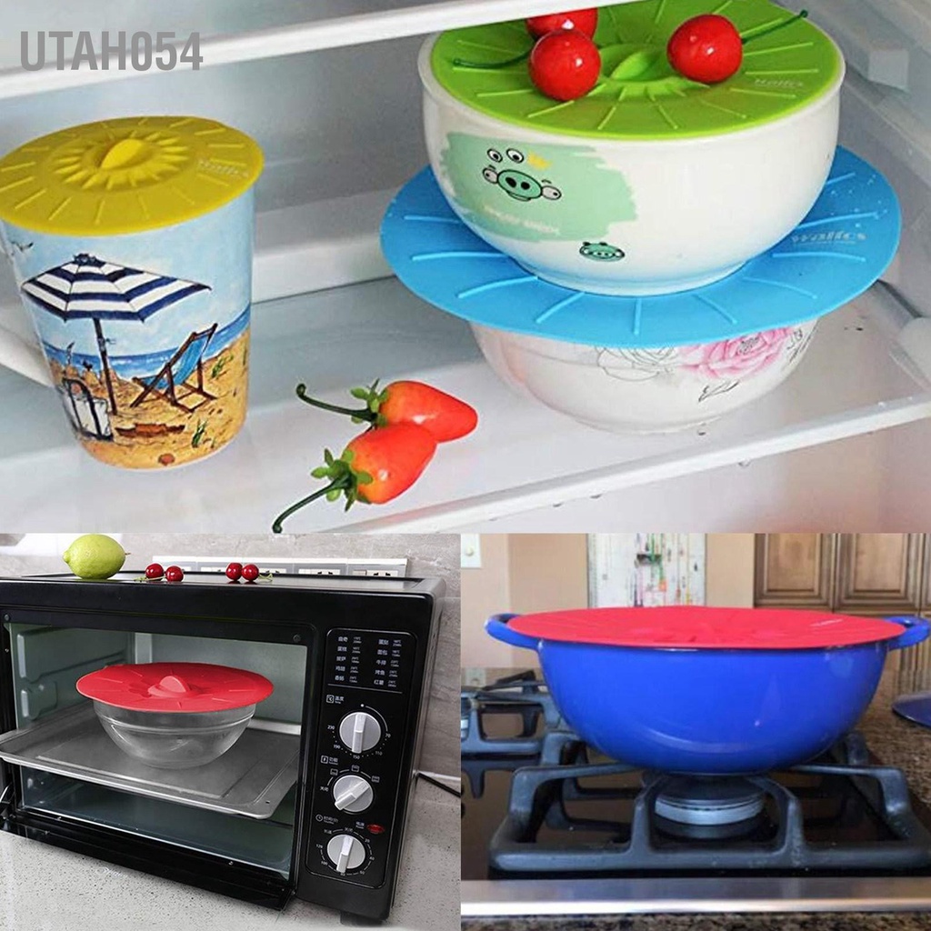 [Hàng Sẵn] Bộ 5 Nắp đậy silicone hút chân không bảo quản thức ăn tươi ngon nhiều kích thước sử dụng an toàn cho lò vi sóng【Utah054】