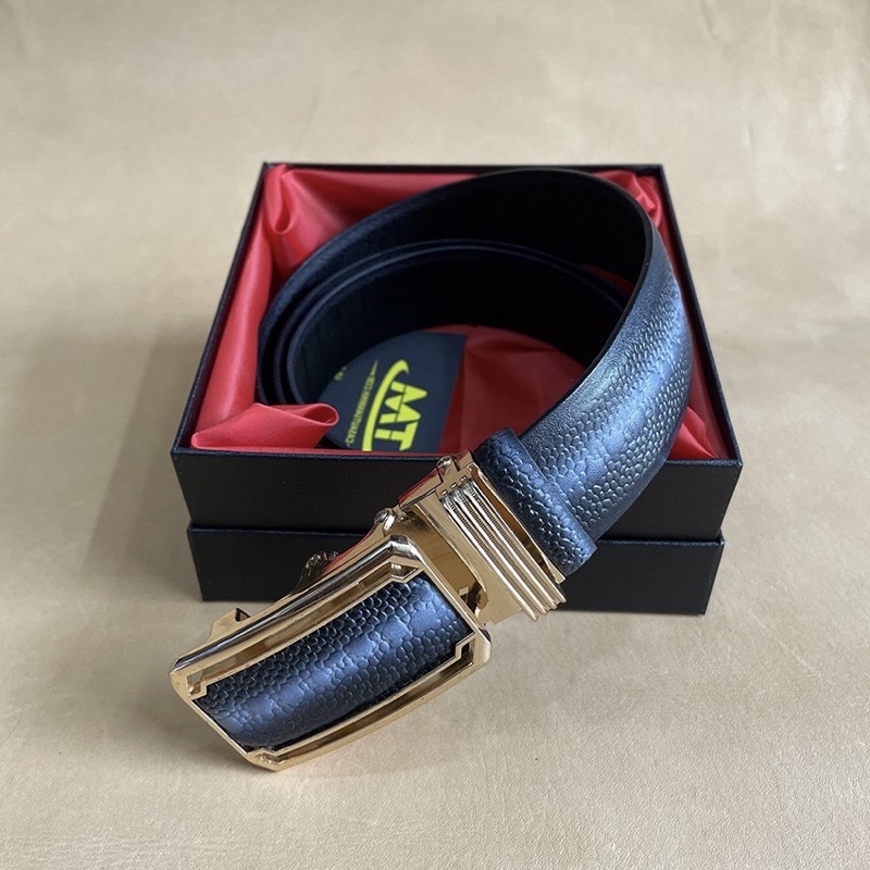 Thắt Lưng Da Bò Cao Cấp Dập Vân Cá Đuối Bản Rộng 3.5cm Khóa Tự Động Siêu Đẹp TM807 Bảo Hành 24 Tháng Kèm Hộp Lót Nhung