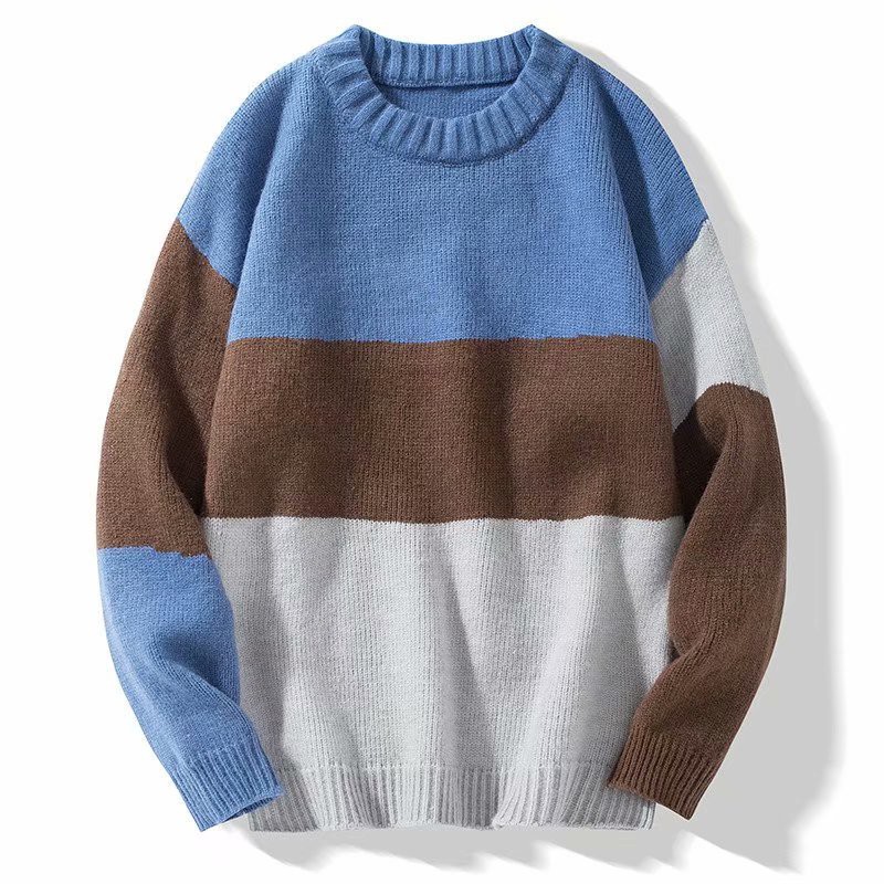 Áo len dáng rộng màu sắc thời trang mùa đông phong cách Hàn Quốc cho nam size M-2XL