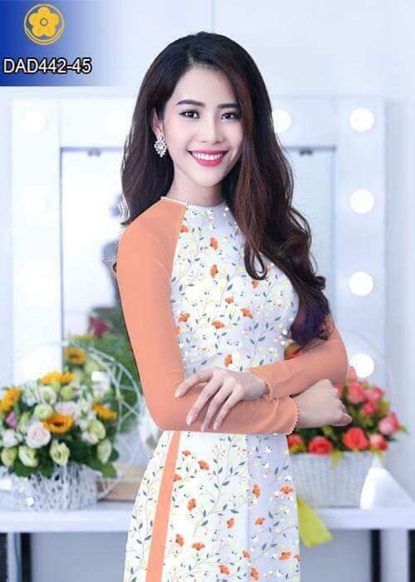 Vải áo dài hoa nhí