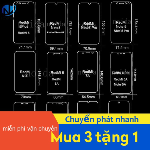 Kính cường lực bảo vệ màn hình Xiaomi Redmi Note 4X 4A 5A 7A 8A 5 6 7 8 9 10 11 10S 8T 9T 9S 9A 9i K20 K30 K40 K30S Pro Plus Prime