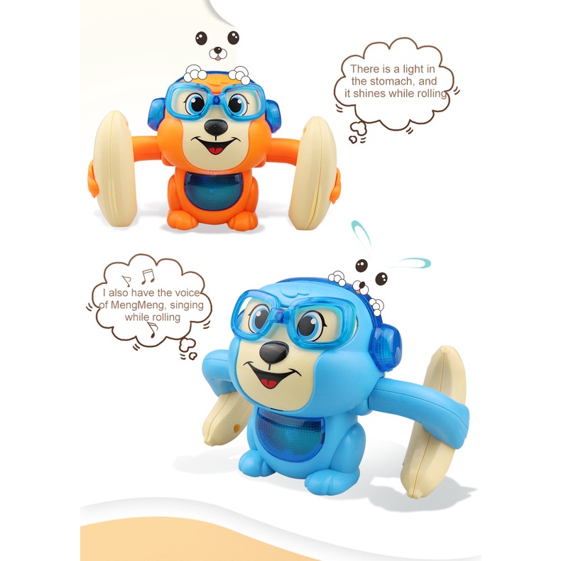 Đồ Chơi Chú Khỉ Lăn Điện Tử Điều Khiển Bằng Giọng Nói Dễ Thương Giáo Dục Sớm Cho Bé