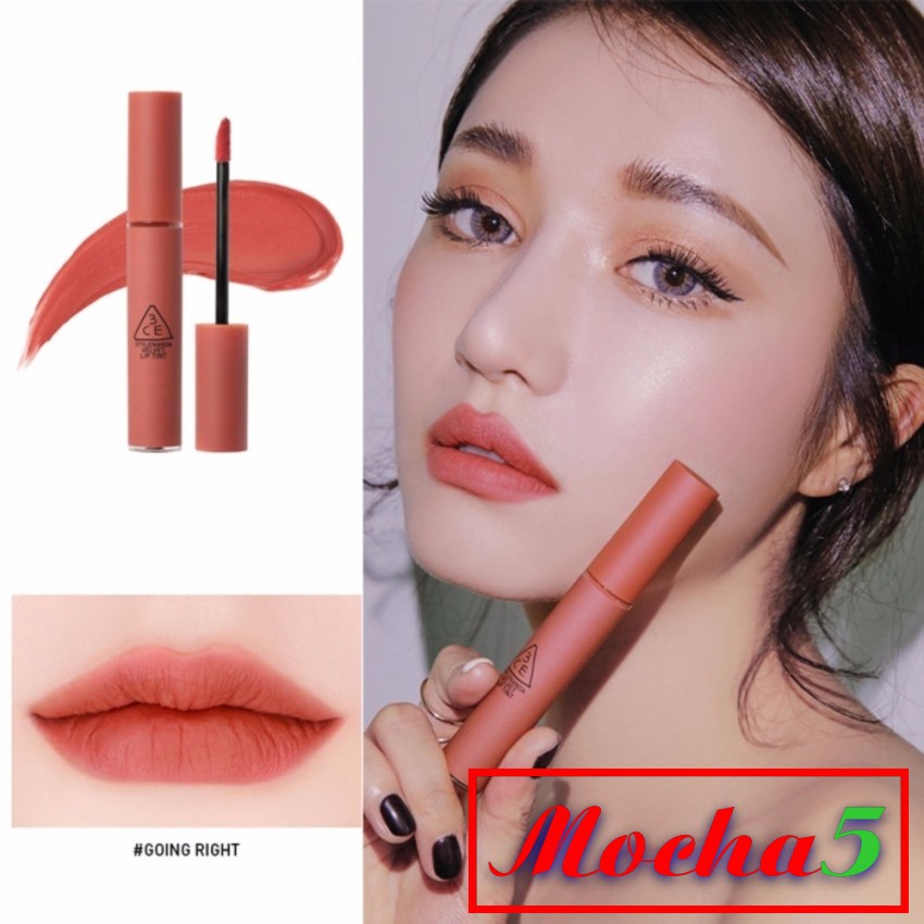 Son kem lì cực nhẹ môi 3CE Velvet Lip Tint GOING RIGHT màu Nâu Đất cực tây