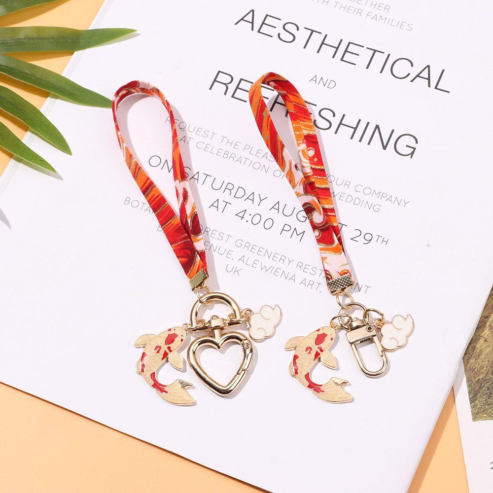 Dây Đeo Điện Thoại Chống Thất Lạc Hình Cá Koi May Mắn Màu Cầu Vồng Phong Cách Nhật Bản