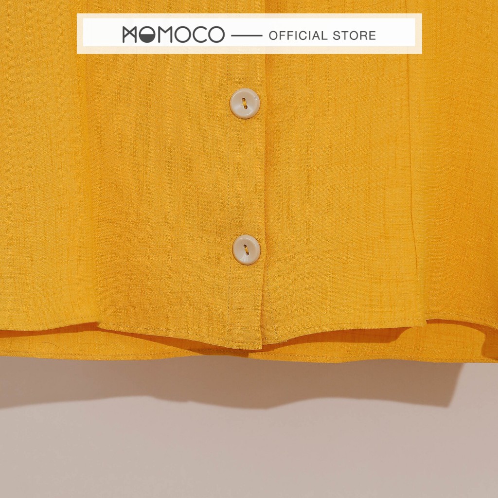 Áo Croptop Nữ Cổ Vuông MOMOCO Thêu Hoa Chất Đũi Xước Mềm Mại M2841