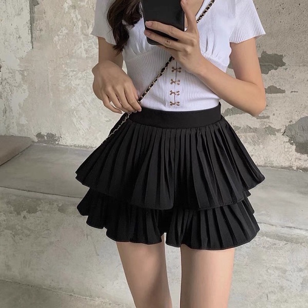 Chân Váy Ngắn Xếp Ly Cao Cấp Chất Đẹp, Chân Váy Ngắn Nữ 2 Tầng Xòe Bồng Bềnh Siêu Hot FreeShip | BigBuy360 - bigbuy360.vn