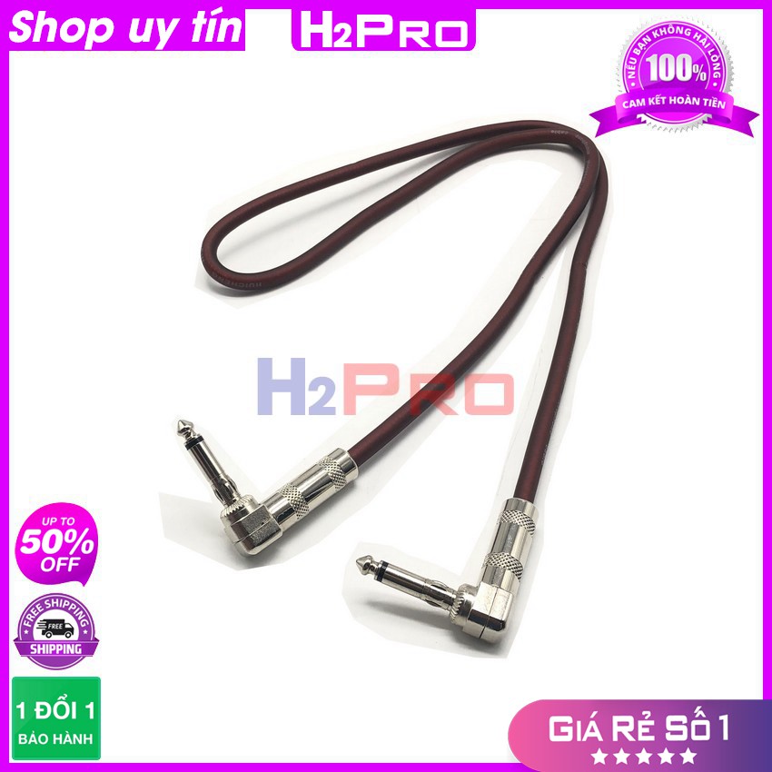 1 Dây 2 Đầu 6 Ly Góc Vuông Dài 1M Hàng Tự Làm Lõi Đồng, Vỏ PVC Dẻo Dai, Dây Jack 6 Ly 2 Đầu Chống Sôi, Nhiễu-H2Pro Tech