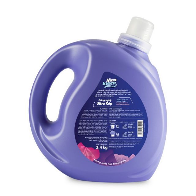 nước giặt xả maxkleen 2.4kg sạch khuẩn thơm mềm