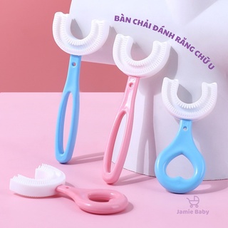Bàn chải đánh răng chữ u, bàn chải tập tập đánh răng 360 độ cho bé 2 đến 12 tuổi - jamiebaby chăm sóc trẻ sơ sinh