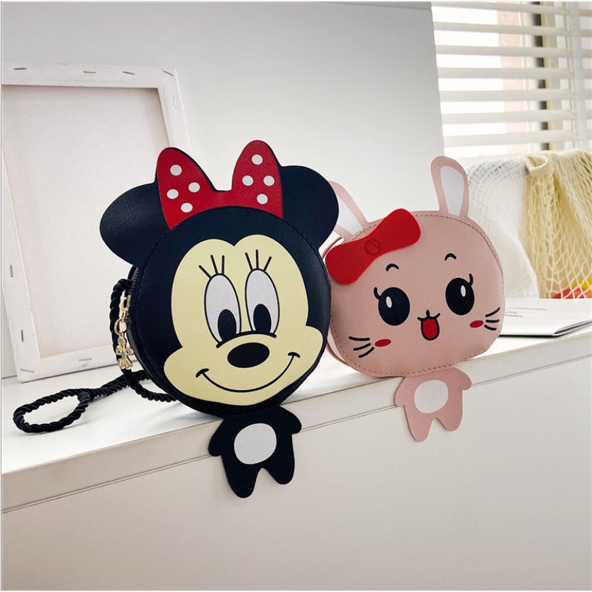 Túi đeo chéo bé gái Mickey Minnie nơ đỏ cho bé cực kì đáng yêu