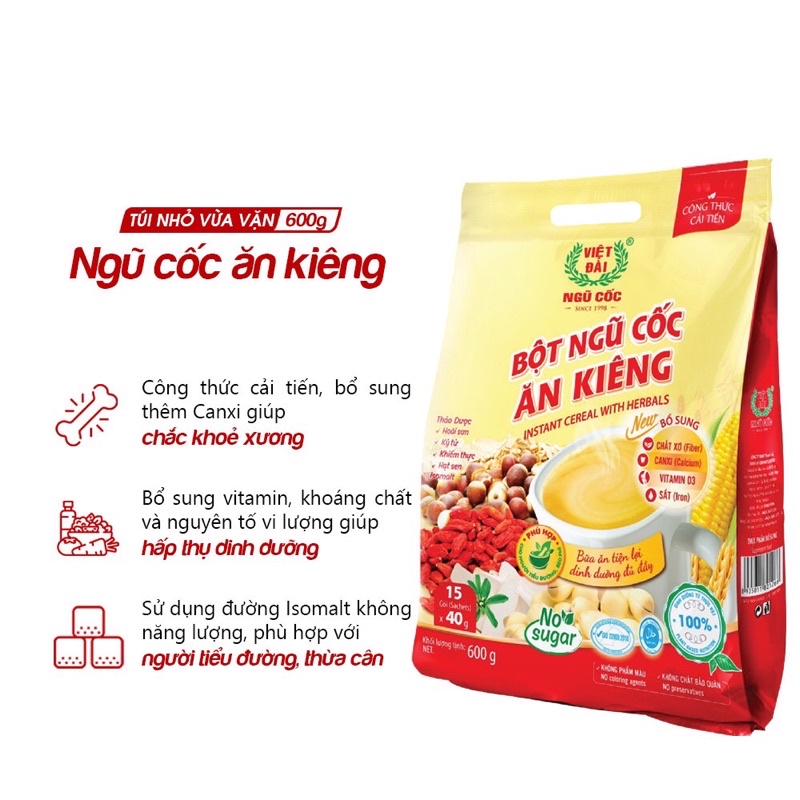 Bột ngũ cốc ăn kiêng Việt Đài 600g