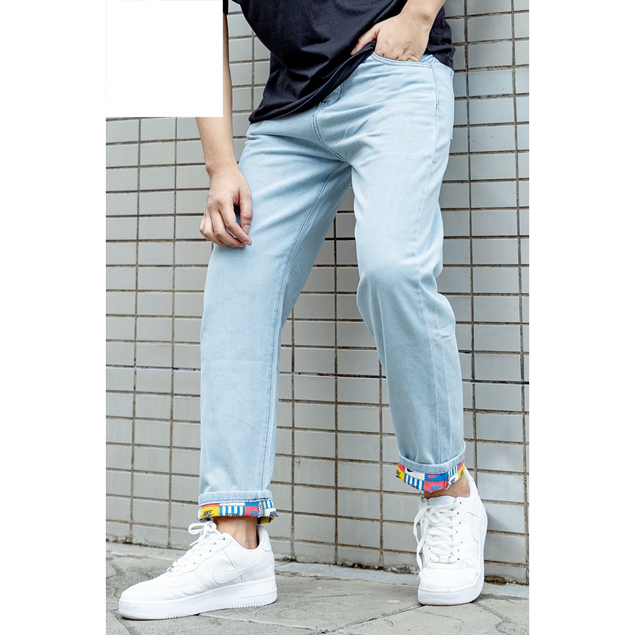 Quần Jean Baggy nam in thêu họa tiết logo quan CỜ hàng HOT có duy nhất tại HELLOYOU
