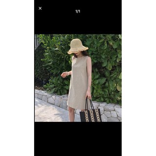 Váy suông, đầm suông nữ chất linen [ thiết kết sát nách+suông+chất mềm mịn cực dễ mặc]
