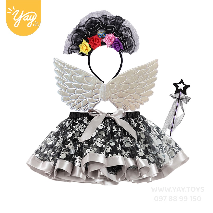 [HÌNH THẬT - 5 MẪU] Combo Hoá Trang Cánh tiên Váy Tutu Bé Gái Kèm Phụ Kiện Tumoon - Yay