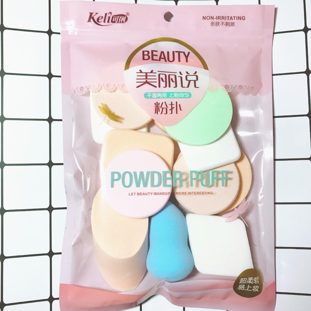 Set 13 bông phấn tổng hợp KELI Powder Puff 7812