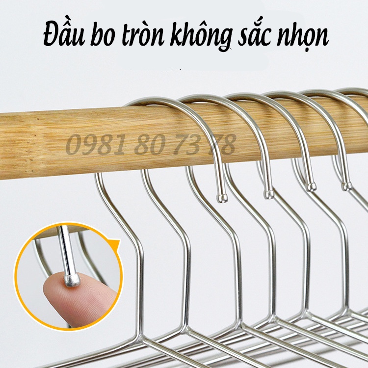 Móc phơi quần áo bằng inox chống trượt 304 inox -5cái/10 cái