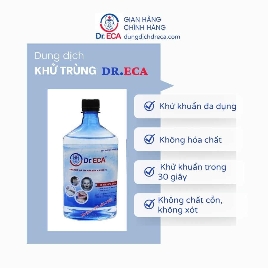 Dung dịch Dr.ECA khử trùng, sát khuẩn răng miệng (tặng 1 vỉ băng dán vết thương UGOtana)