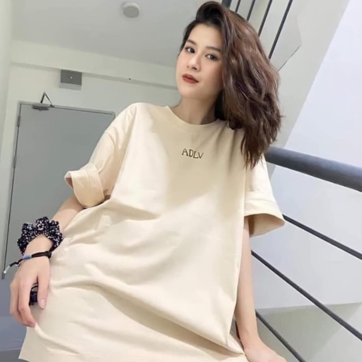Áo ADLV Basic Authentic | Glossy Basic Logo Sleeve T Shirt Beige